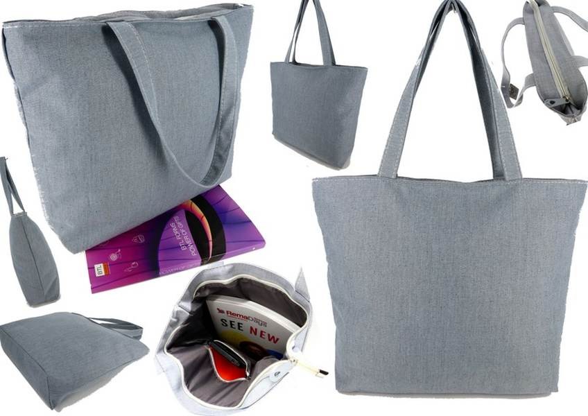 Torba na zakupy NS0026 gładka szara